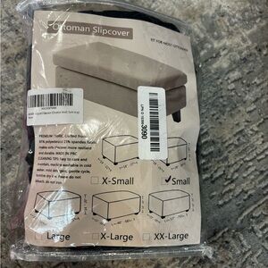 ottoman slip cover blue/gray